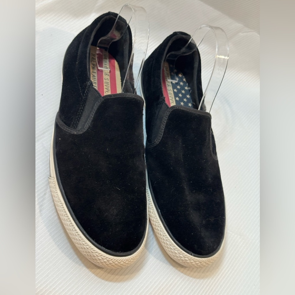 Ralph Lauren Men's Black Suede Loafers Denim and Supply size 12 classic preppy